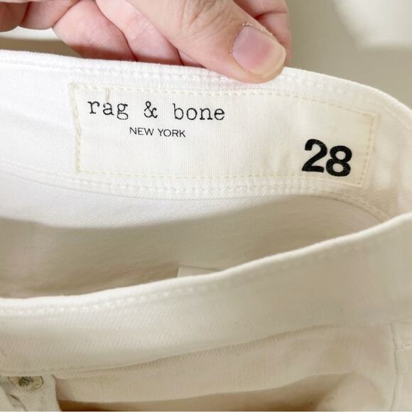 Rag & Bone High Rise Skinny Stretchy Finished Hem Classic Jeans White Size 28 - Picture 6 of 12